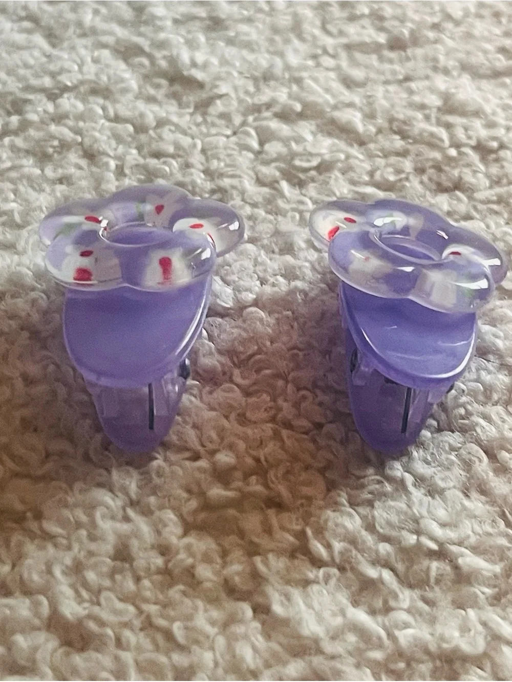 (women’s) 🍭3/$15 Kawaii Lavender Floral Hair Clips